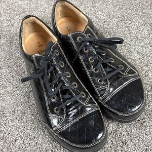 Finn Comfort Soho Sneakers Brown Patent Leather Lace Up Size US 9 EU 40